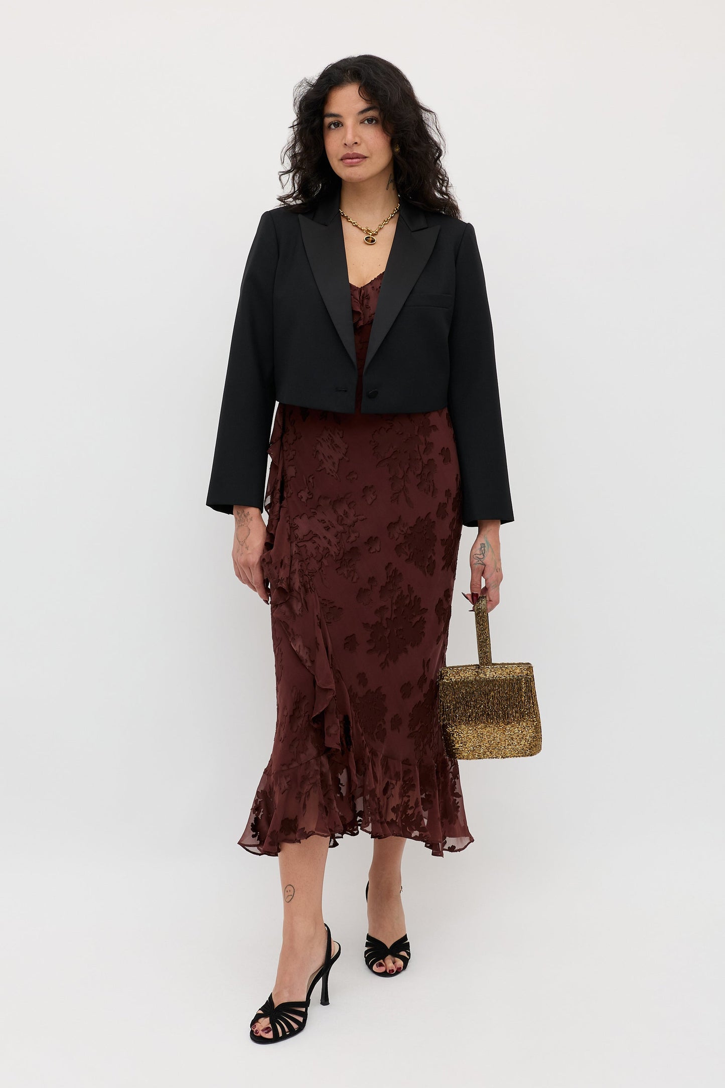 Clementina - Bouquet Devoré Brown