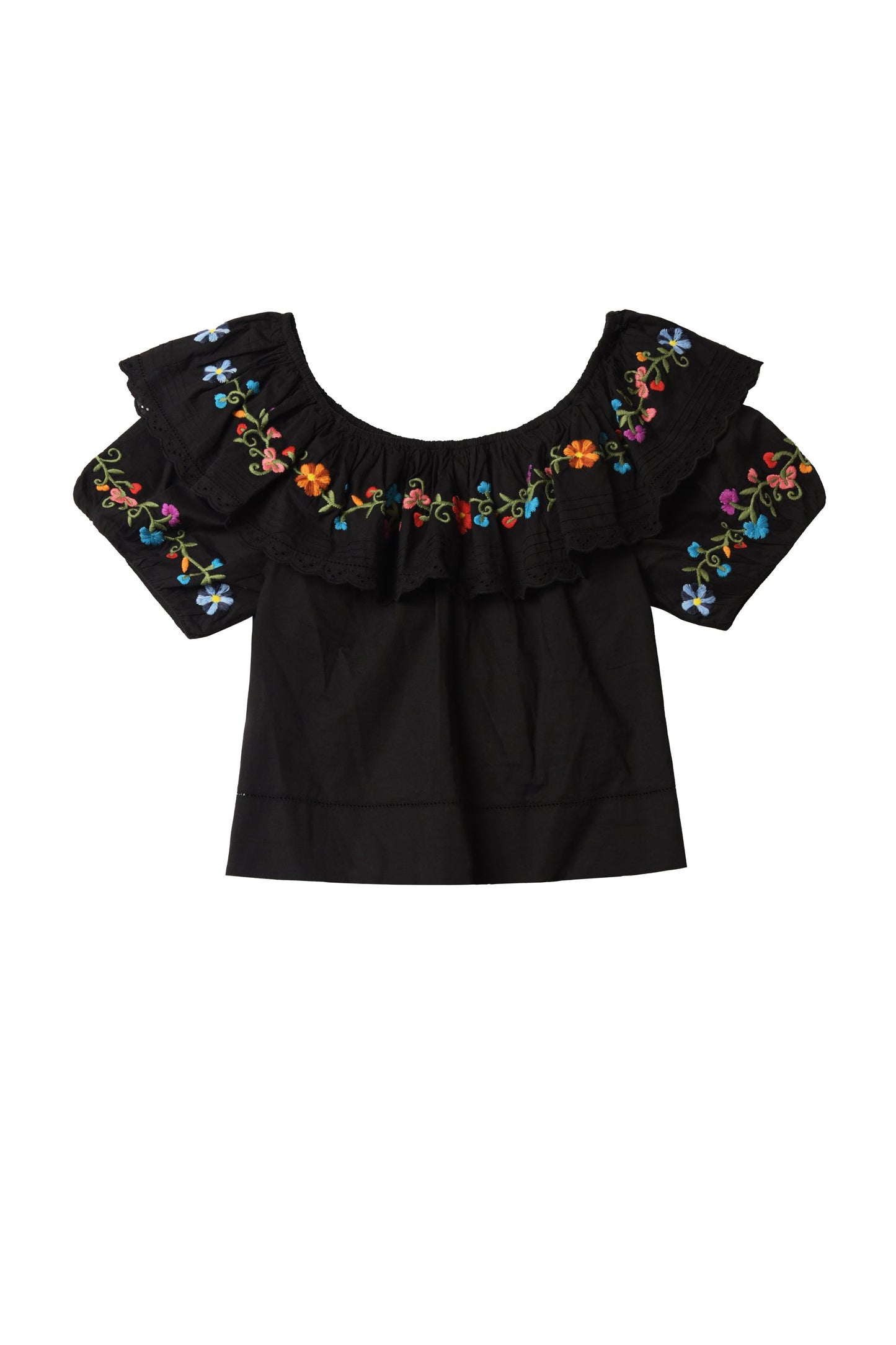 Lisette - Ombre Floral Embroidery Black
