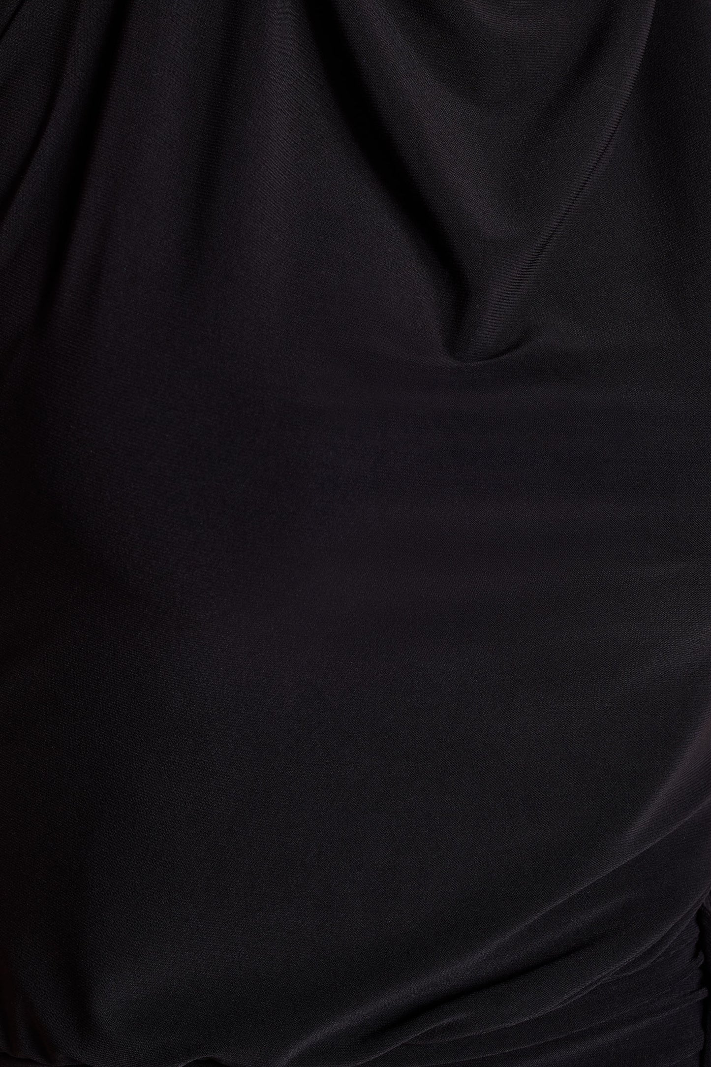 Hayden | Black High-Neck Draped Split Maxi Dress