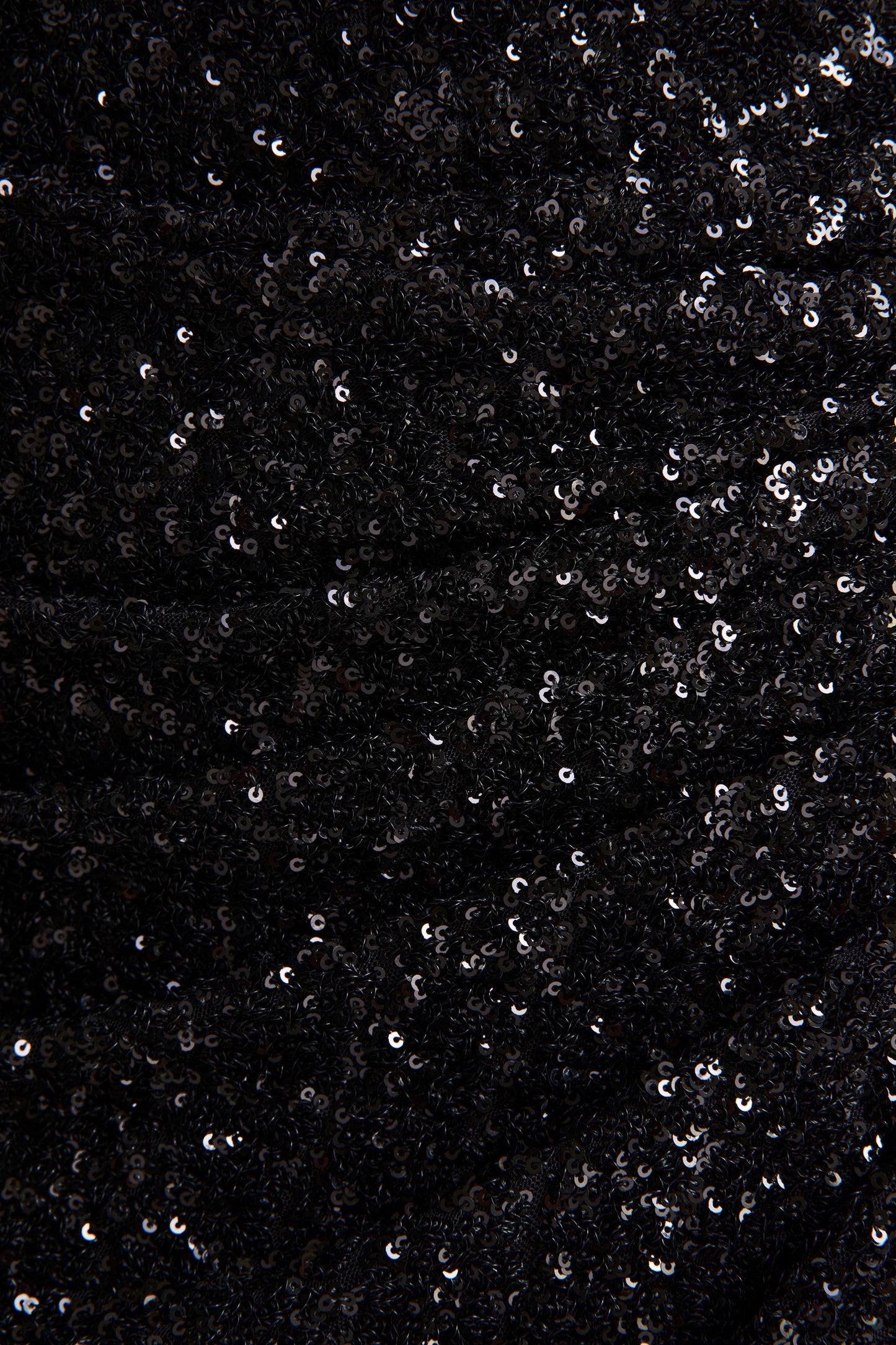 Gio | Black Sequin Plunge-Neck Wrap Maxi Dress With Ruched Detailing And Front Split