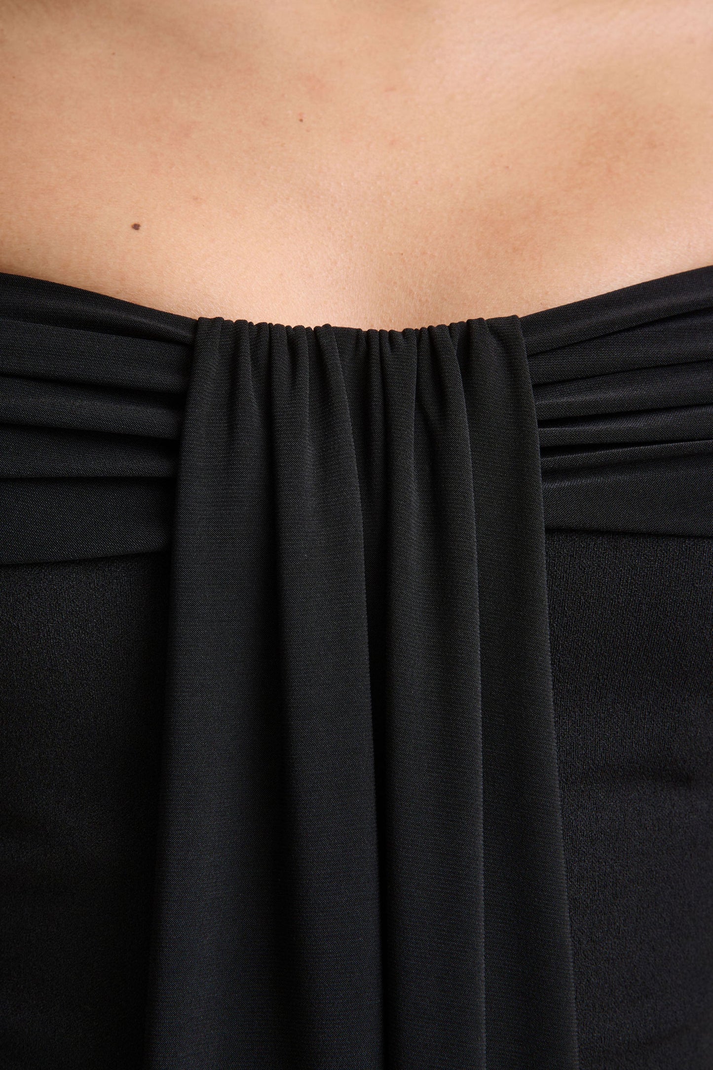 Kalida | Black Bardot-Neck Jumpsuit With Sash-Detail