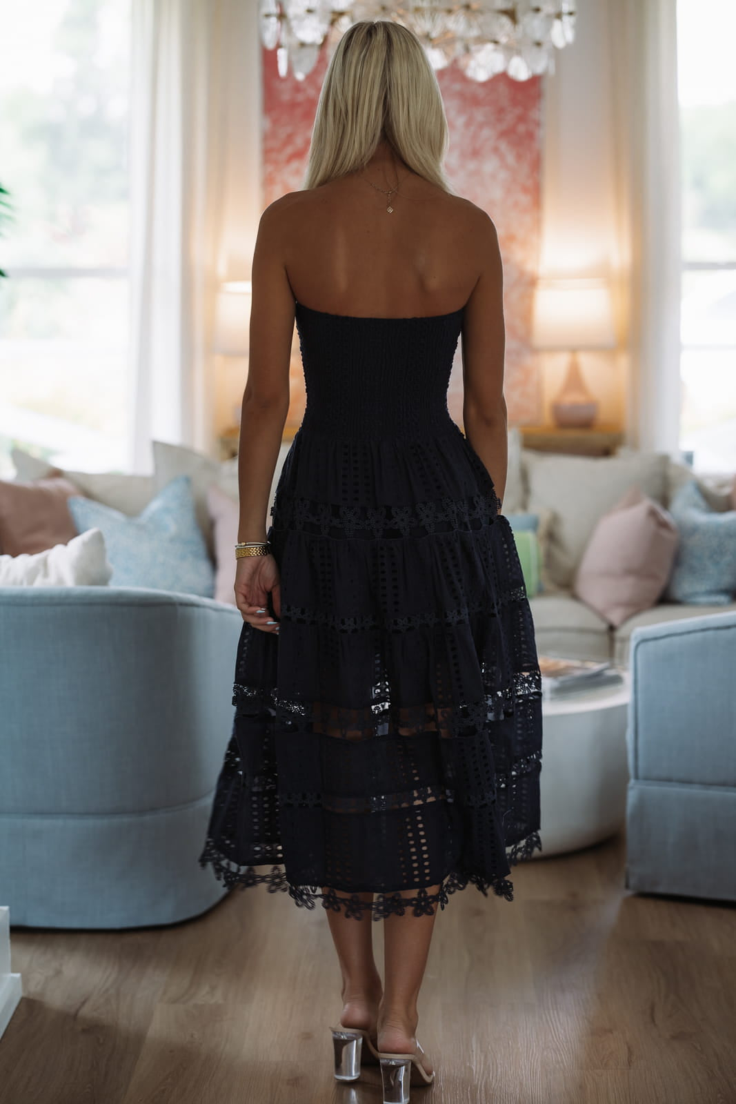 May I Have Your Attention Please Midi Dress - Navy