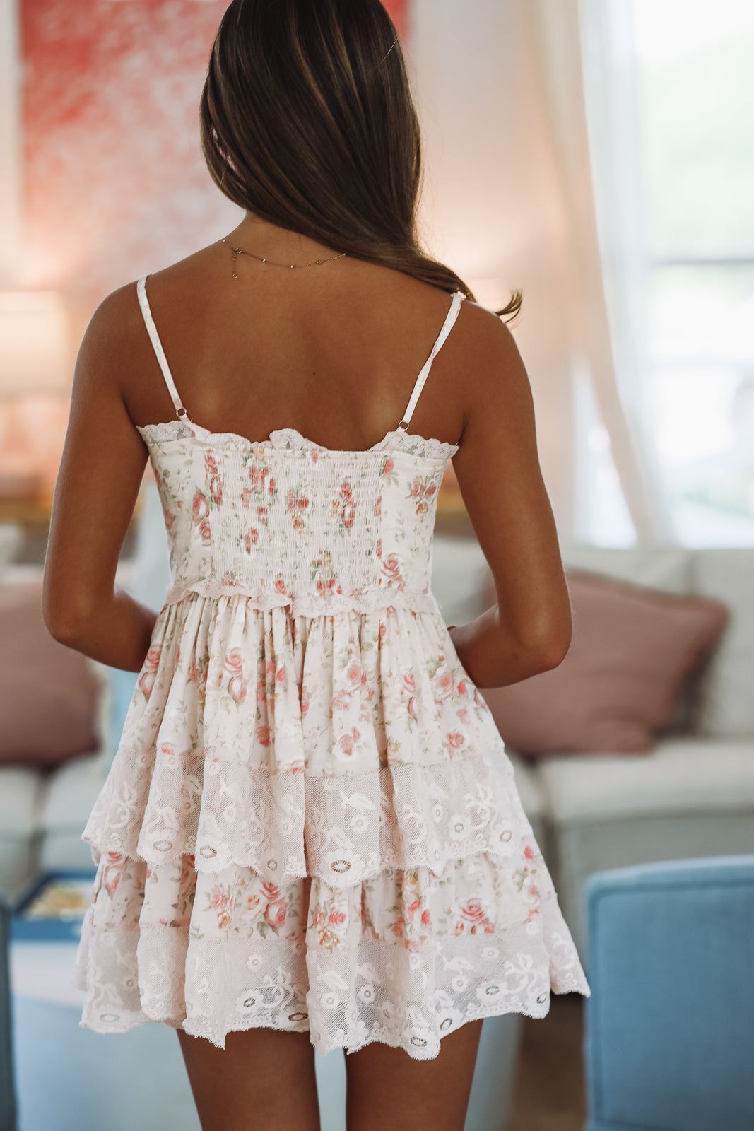 Lovely Floral Impressions Mini Dress - Pink