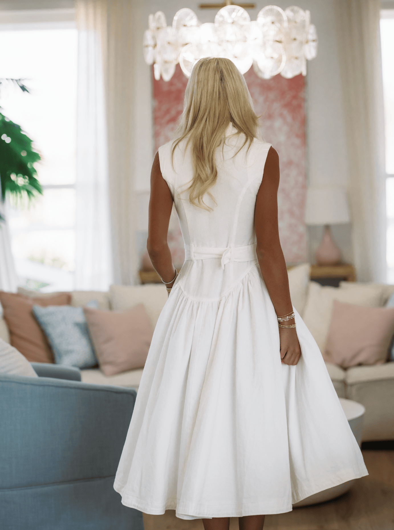 Tennessee Sunsets Maxi Dress - White Denim