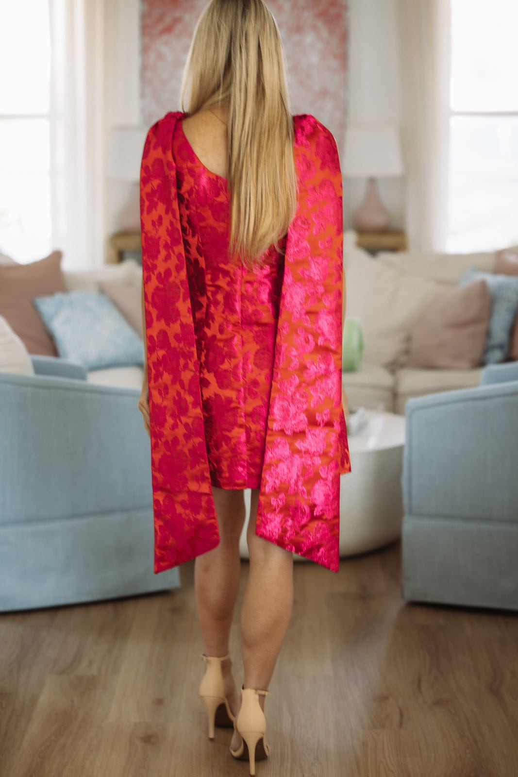 Iron Roses Mini Dress - Pink and Red