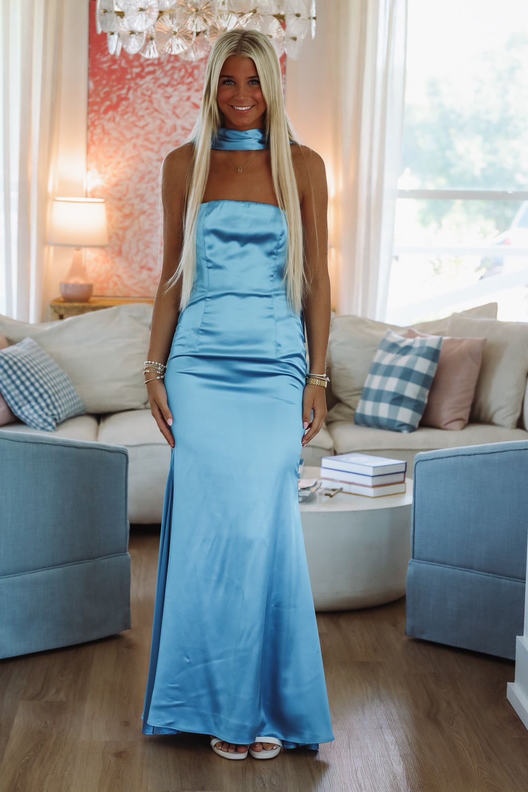 East End Elegance Maxi Dress - Blue