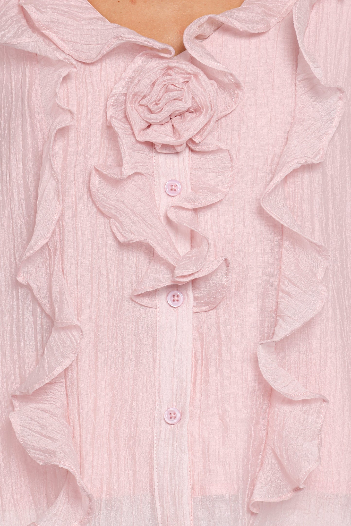 Lennon Ruffle Blouse - Blush