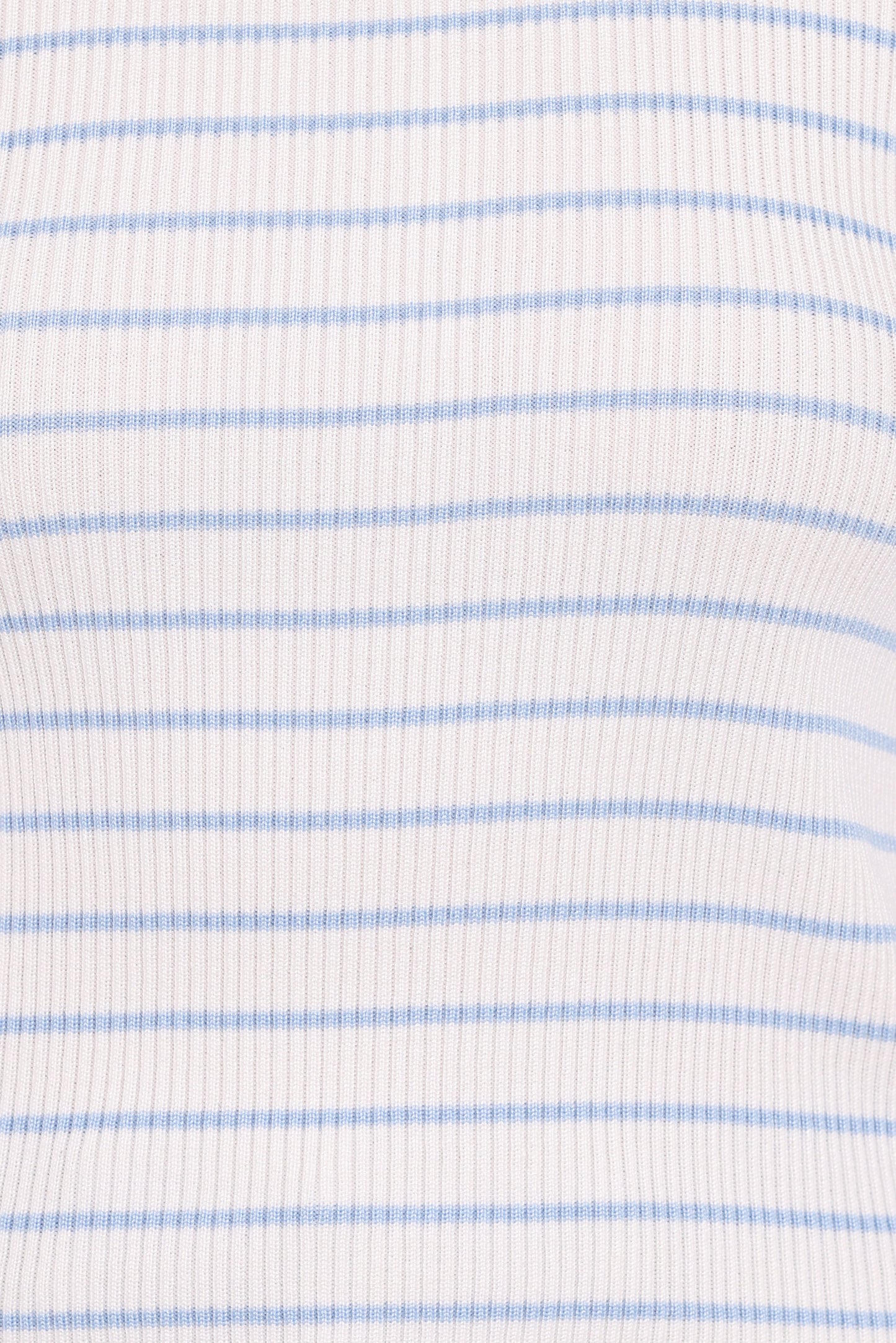 Stacie Ribbed Knit Top - Light Blue Stripe