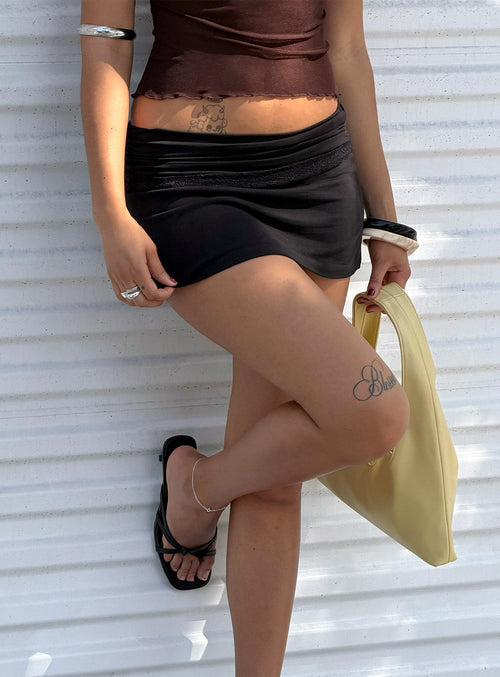 Amia Lace Mini Skirt Black