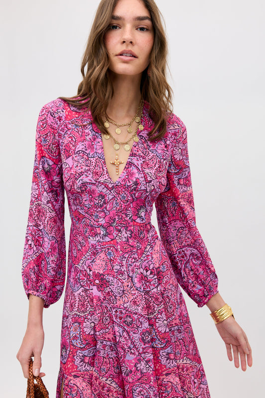 Camellia - Paisley Floral Red