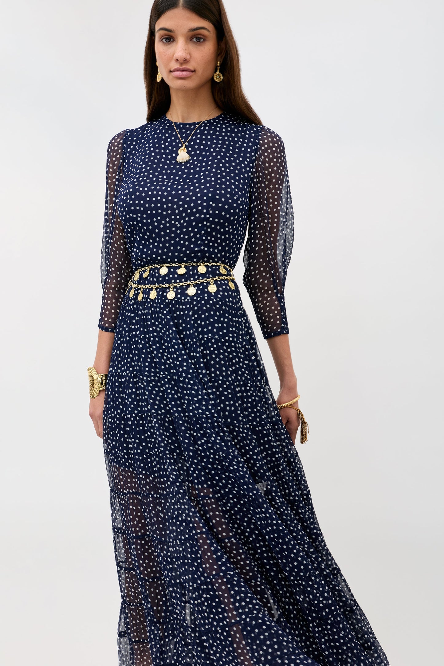 Kristen - Navy Polka Dot