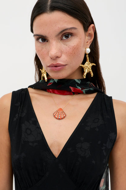 Sandrine - Black Poppy Jacquard