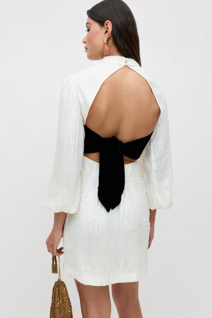 lara - ivory black bow