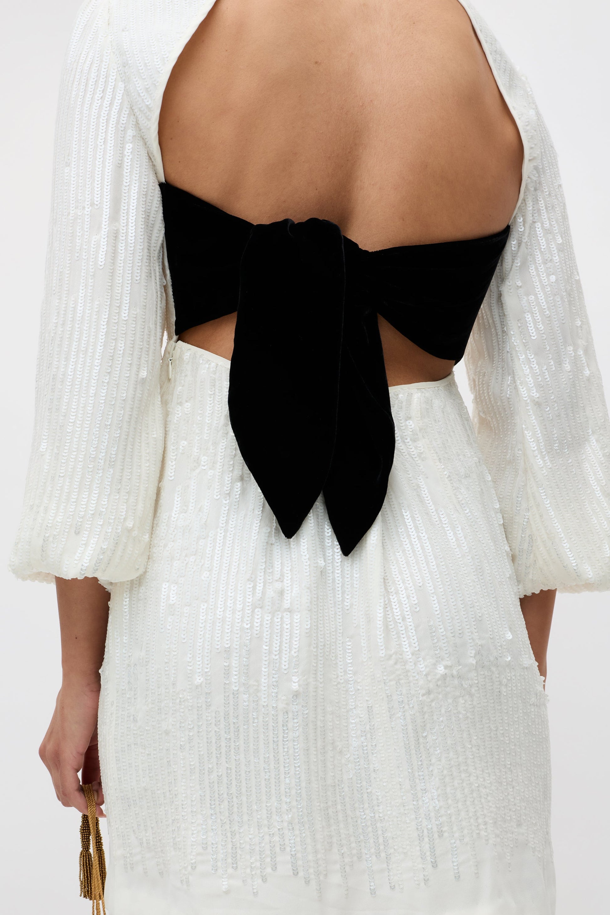 lara - ivory black bow