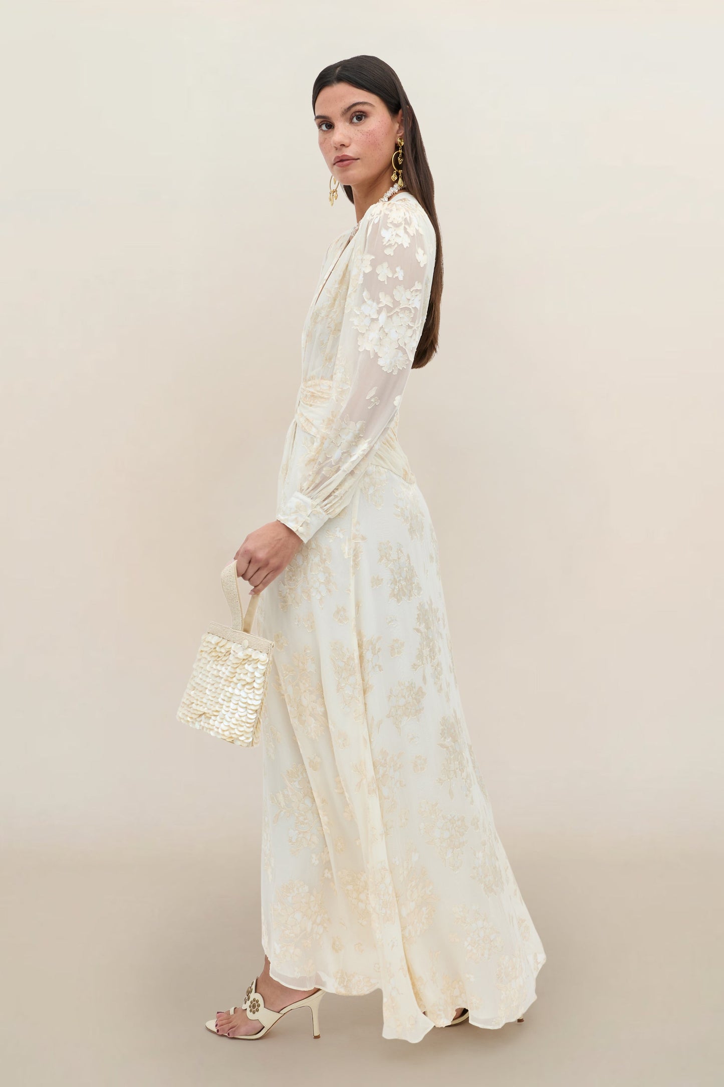 Meera -  Bouquet Devoré Cream