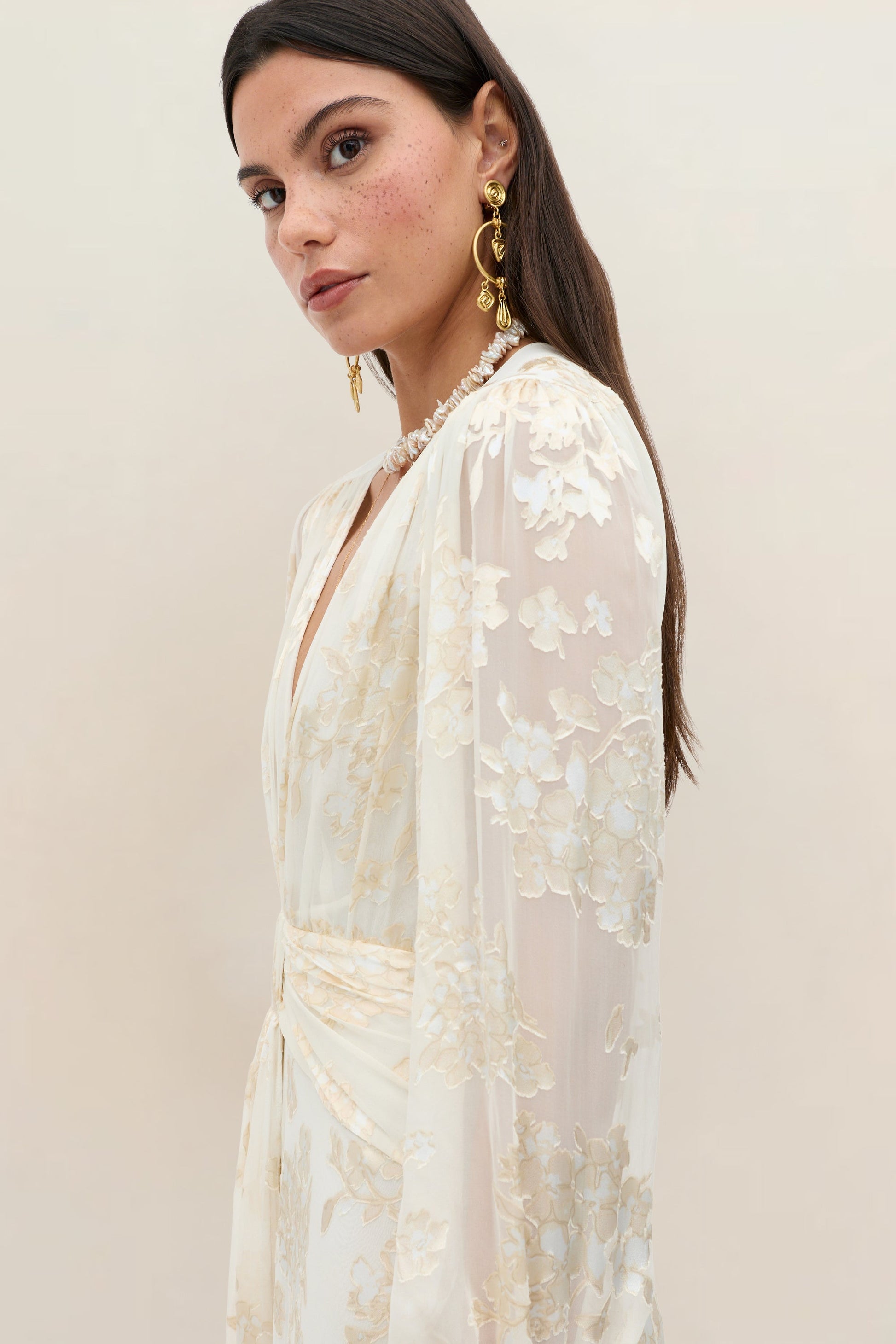 Meera -  Bouquet Devoré Cream