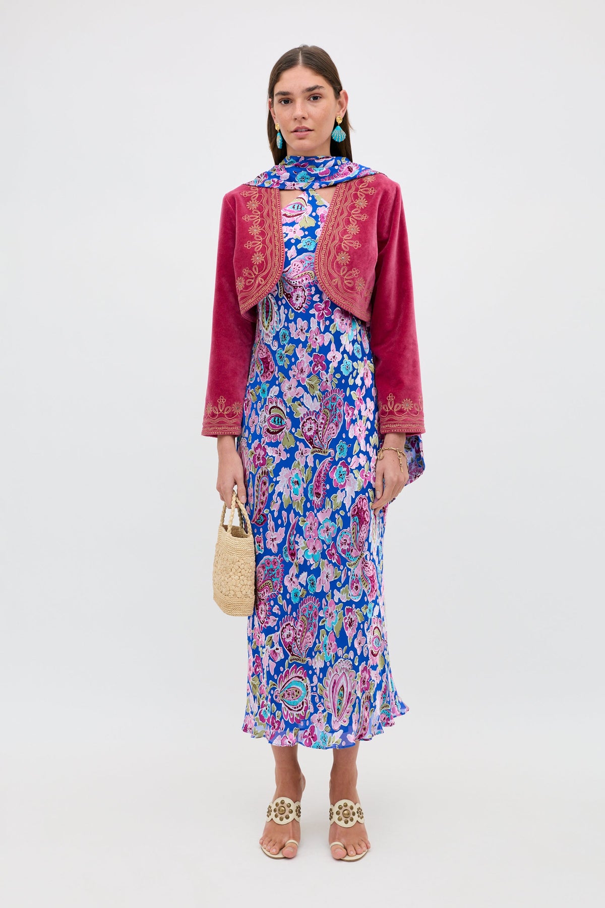 Hayley - Cara Floral Devore Blue