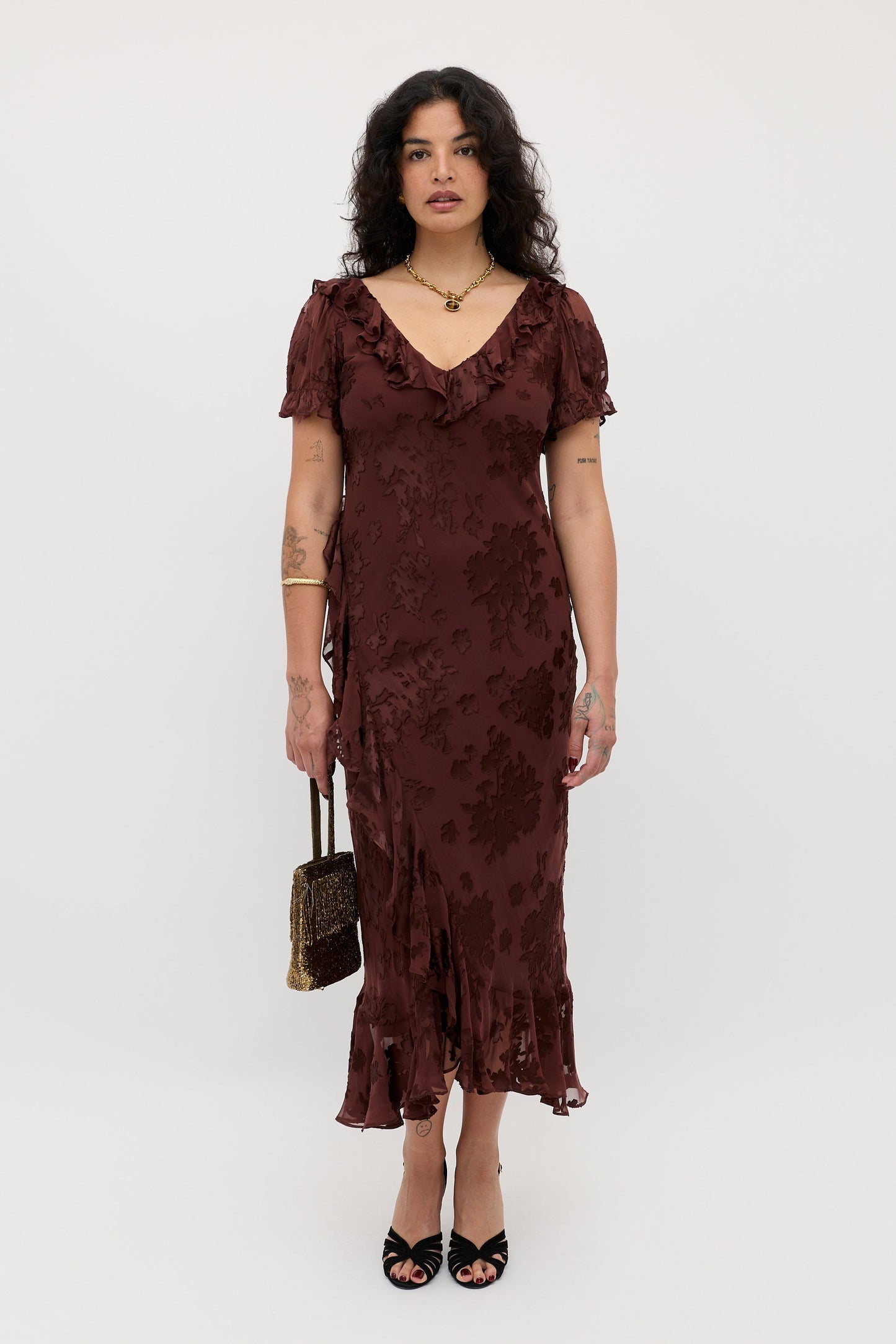 Clementina  -  Bouquet Devoré Brown