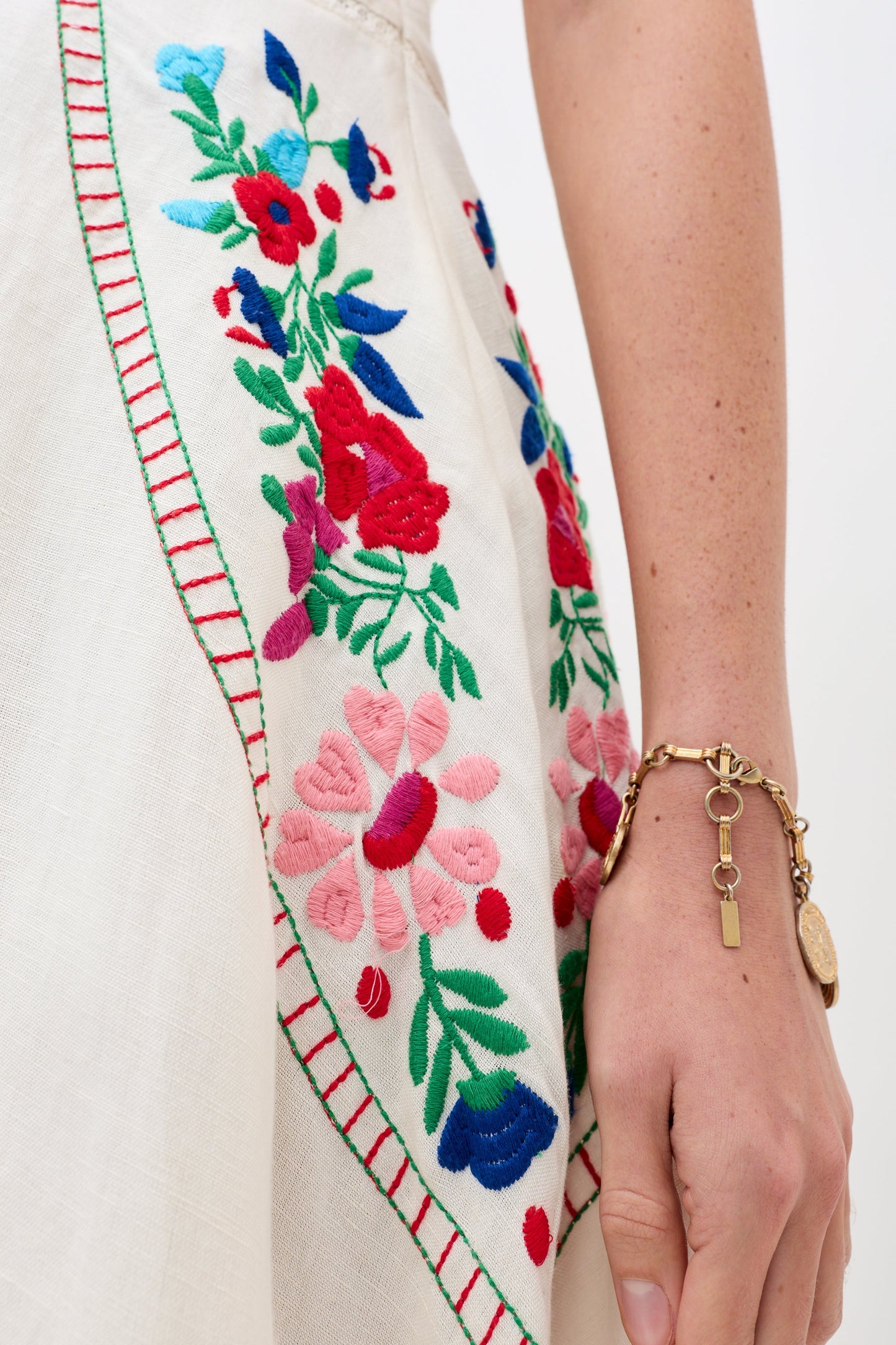 novara dress anemone embroidery cream