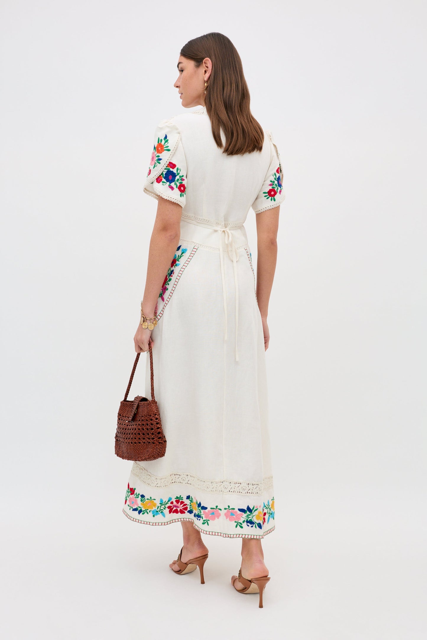 novara dress anemone embroidery cream