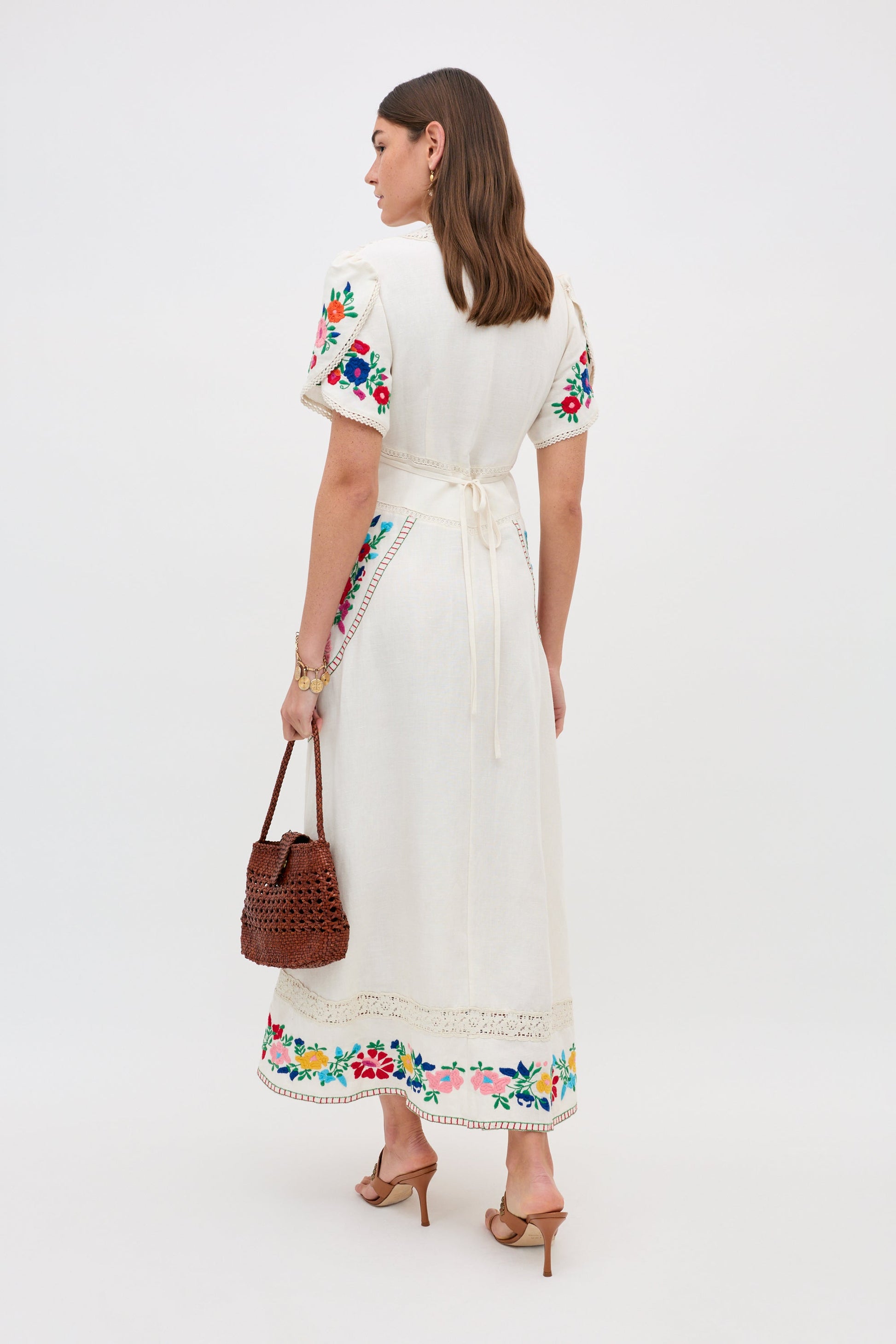 novara dress anemone embroidery cream
