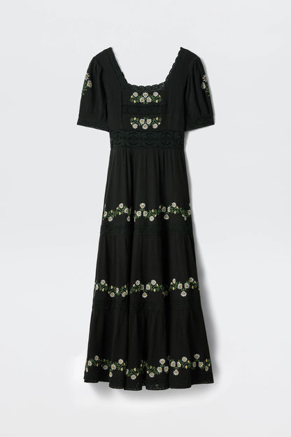 Philippa - Lilia Embroidery Black