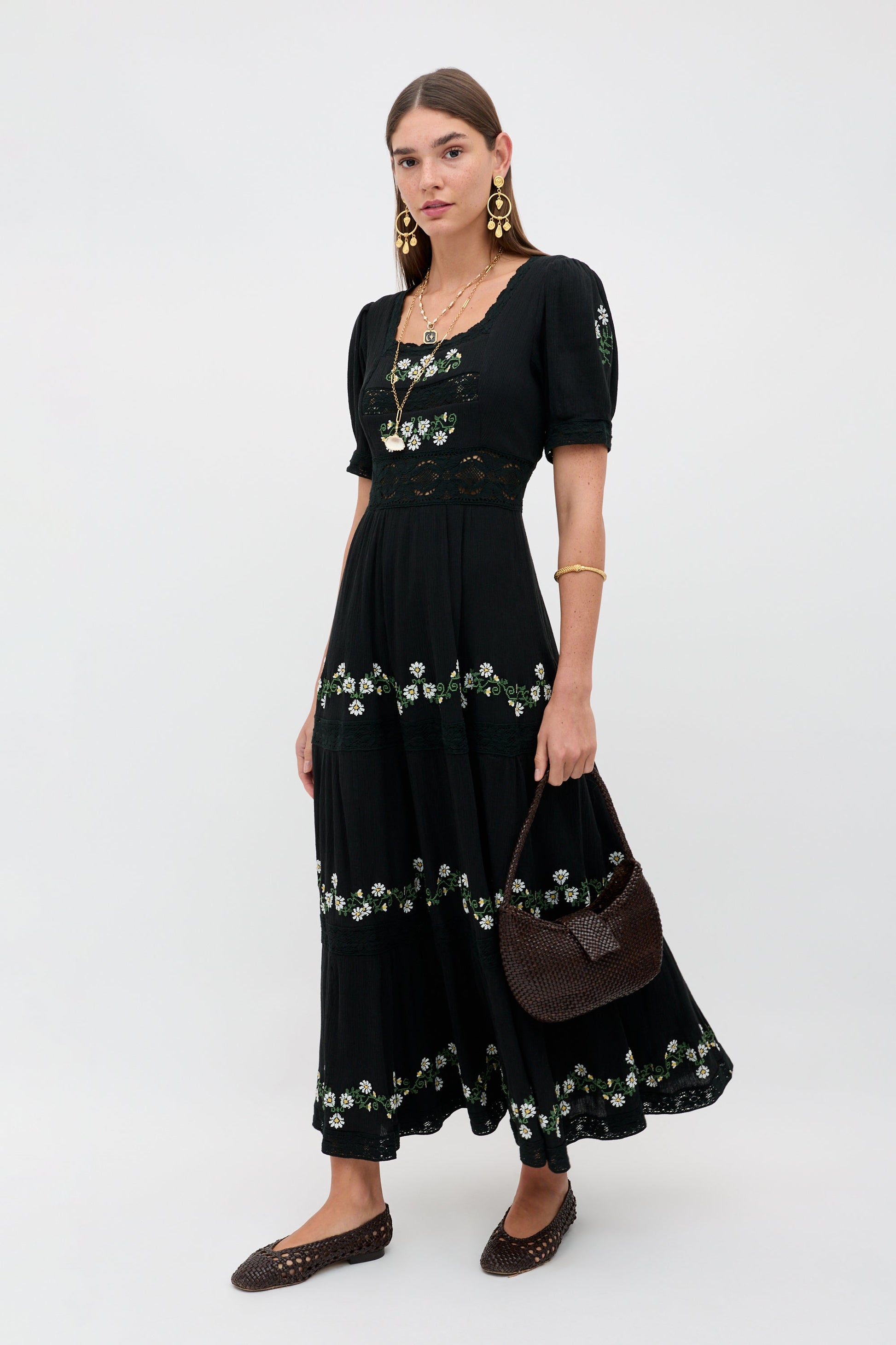 Philippa - Lilia Embroidery Black