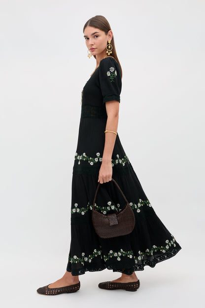 Philippa - Lilia Embroidery Black
