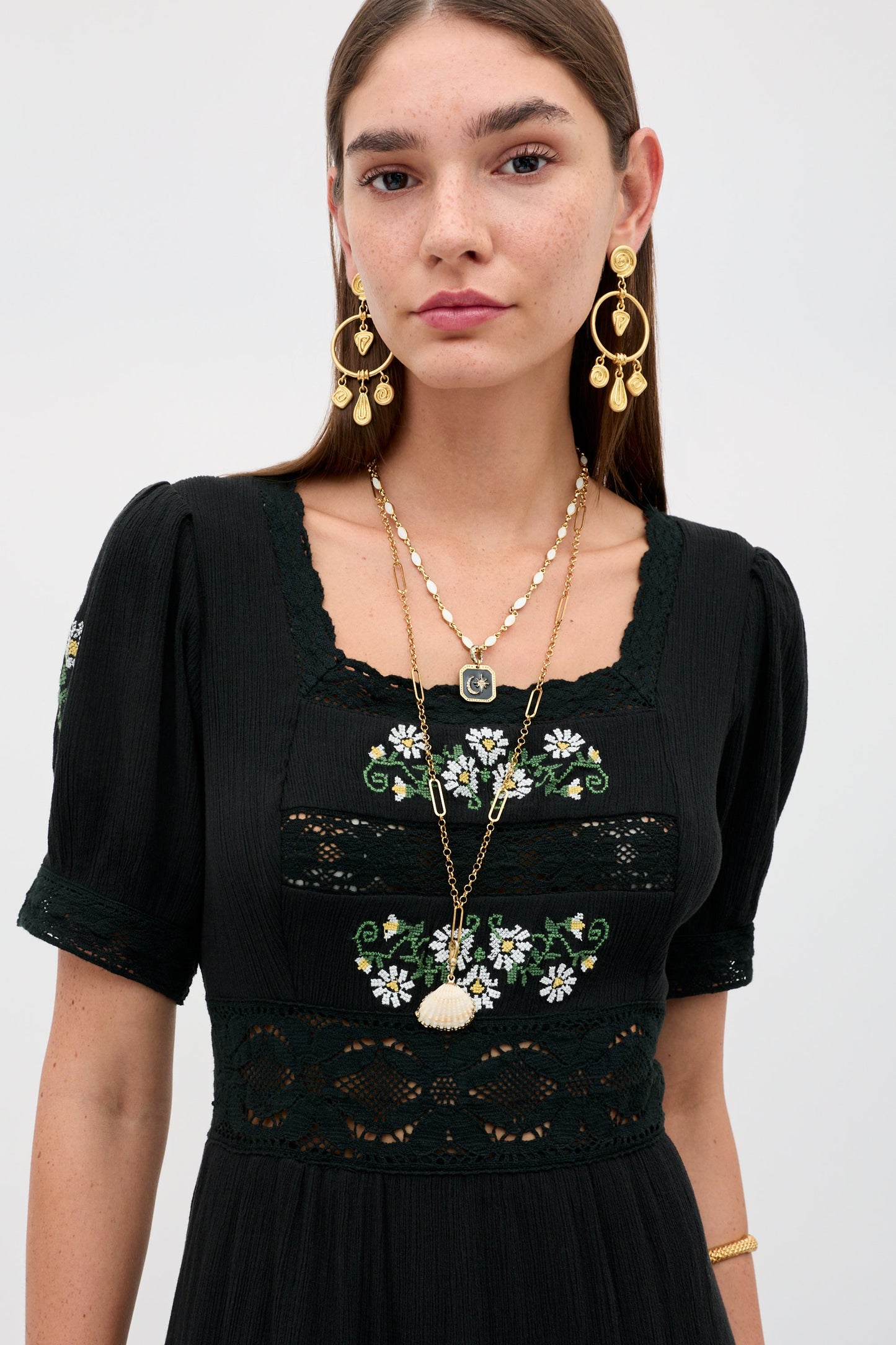 Philippa - Lilia Embroidery Black