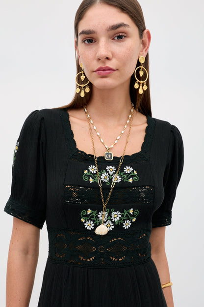 Philippa - Lilia Embroidery Black