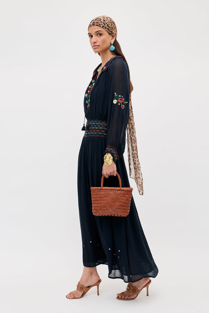 Emilio - Petunia Embroidery Navy