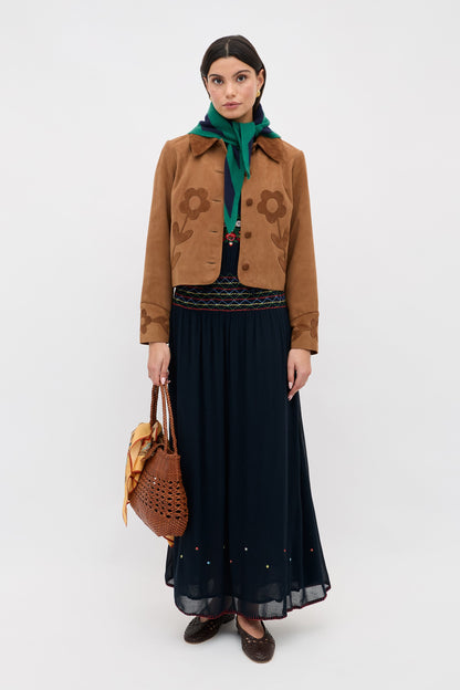 Emilio - Petunia Embroidery Navy