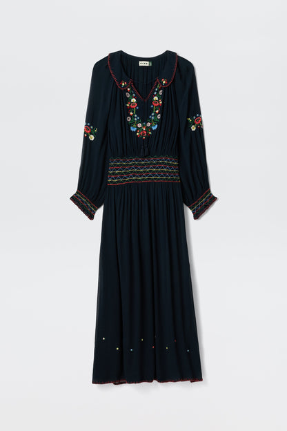 Emilio - Petunia Embroidery Navy