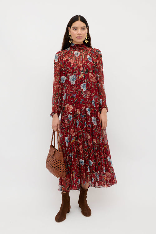 Adalind - Butterfly Floral Burgundy