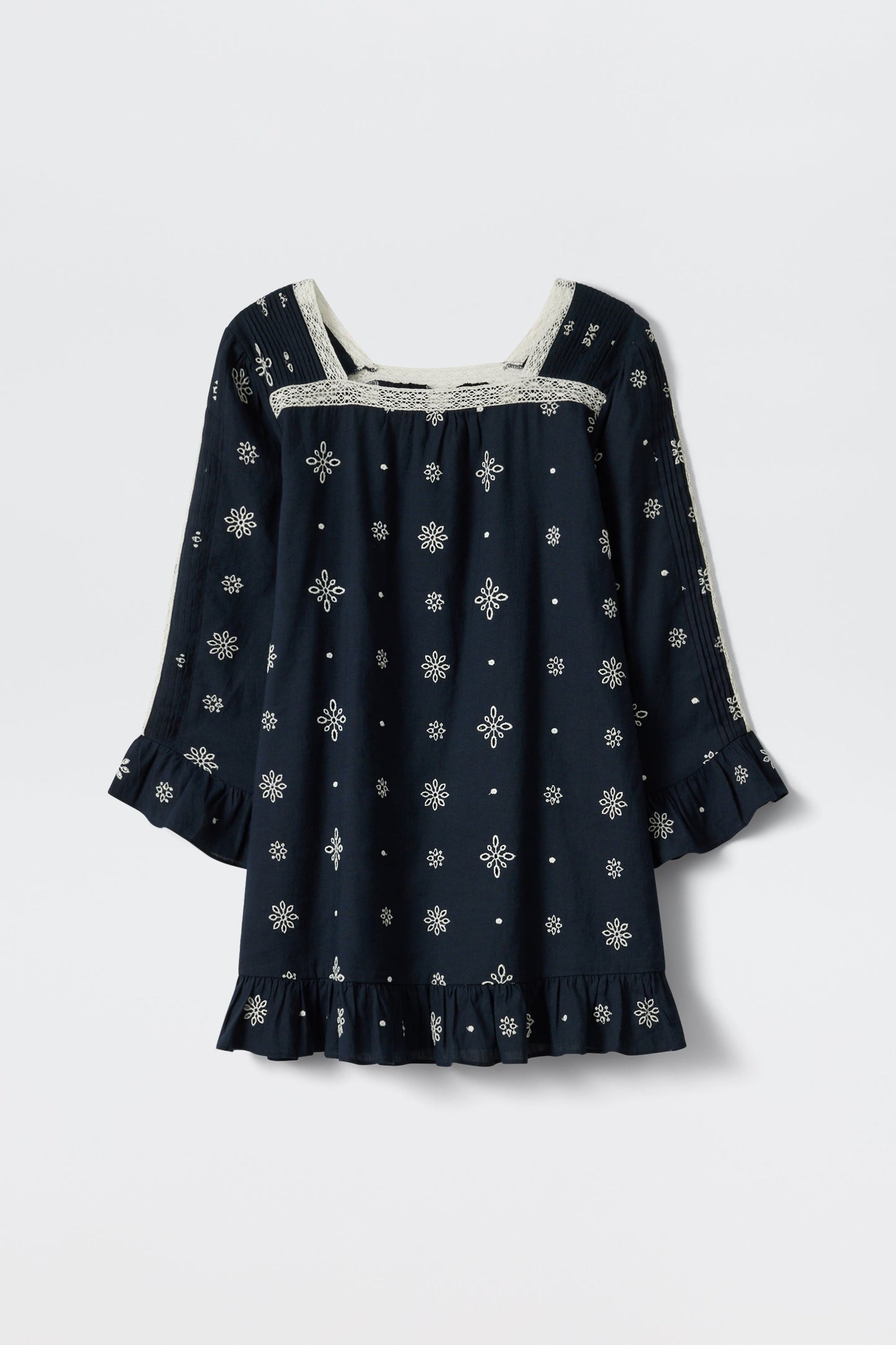 Susana - Blossom Cutwork Embroidery Navy
