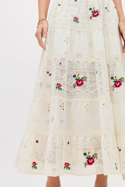 Cady - Spring Rose Embroidery Cream