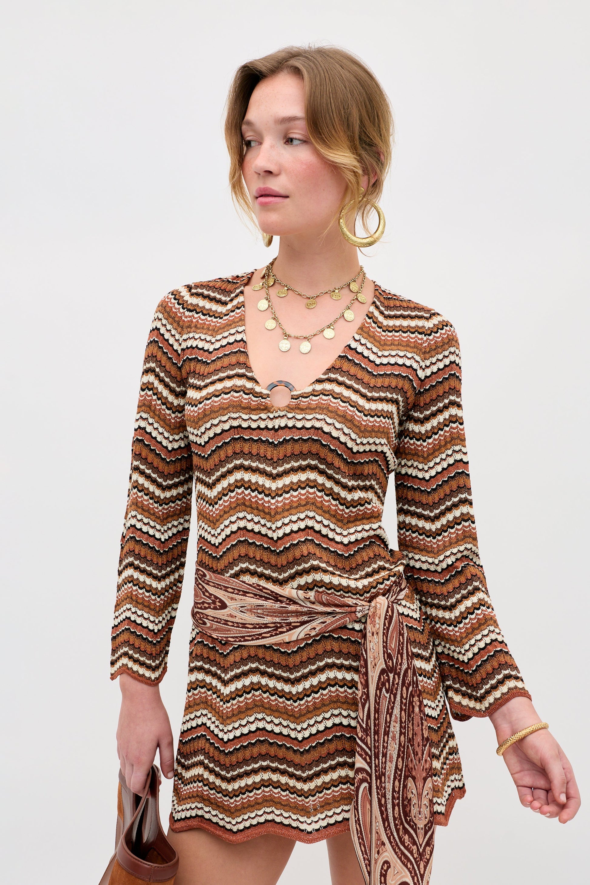 Ivia - Maria Chevron Brown