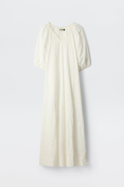 Gizele - Daisy Floral Embroidery White