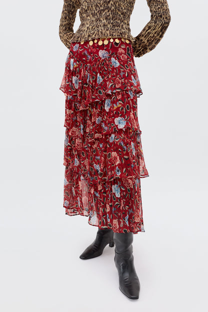 Taryn - Butterfly Floral Burgundy