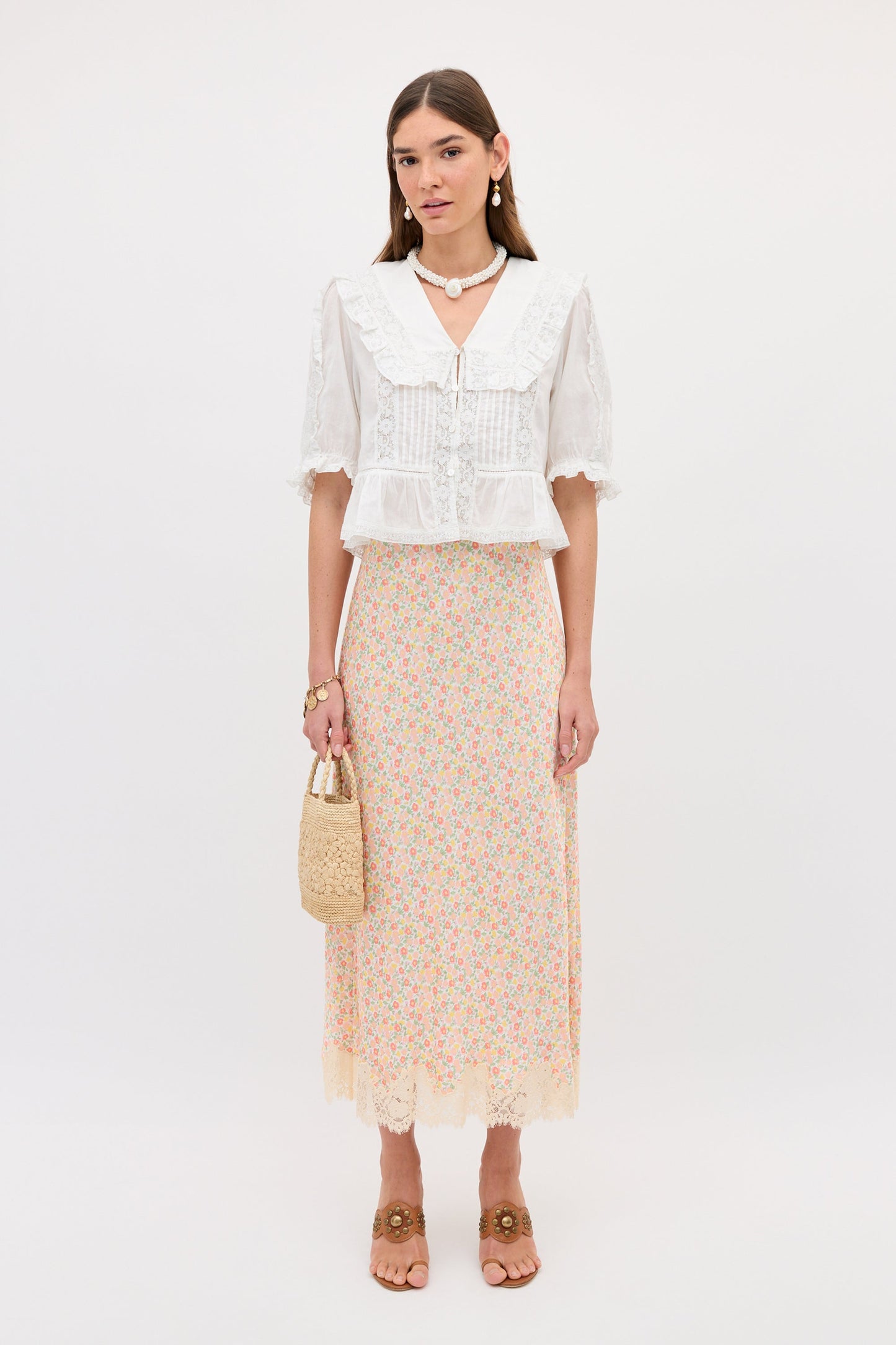matilde skirt katie floral cream
