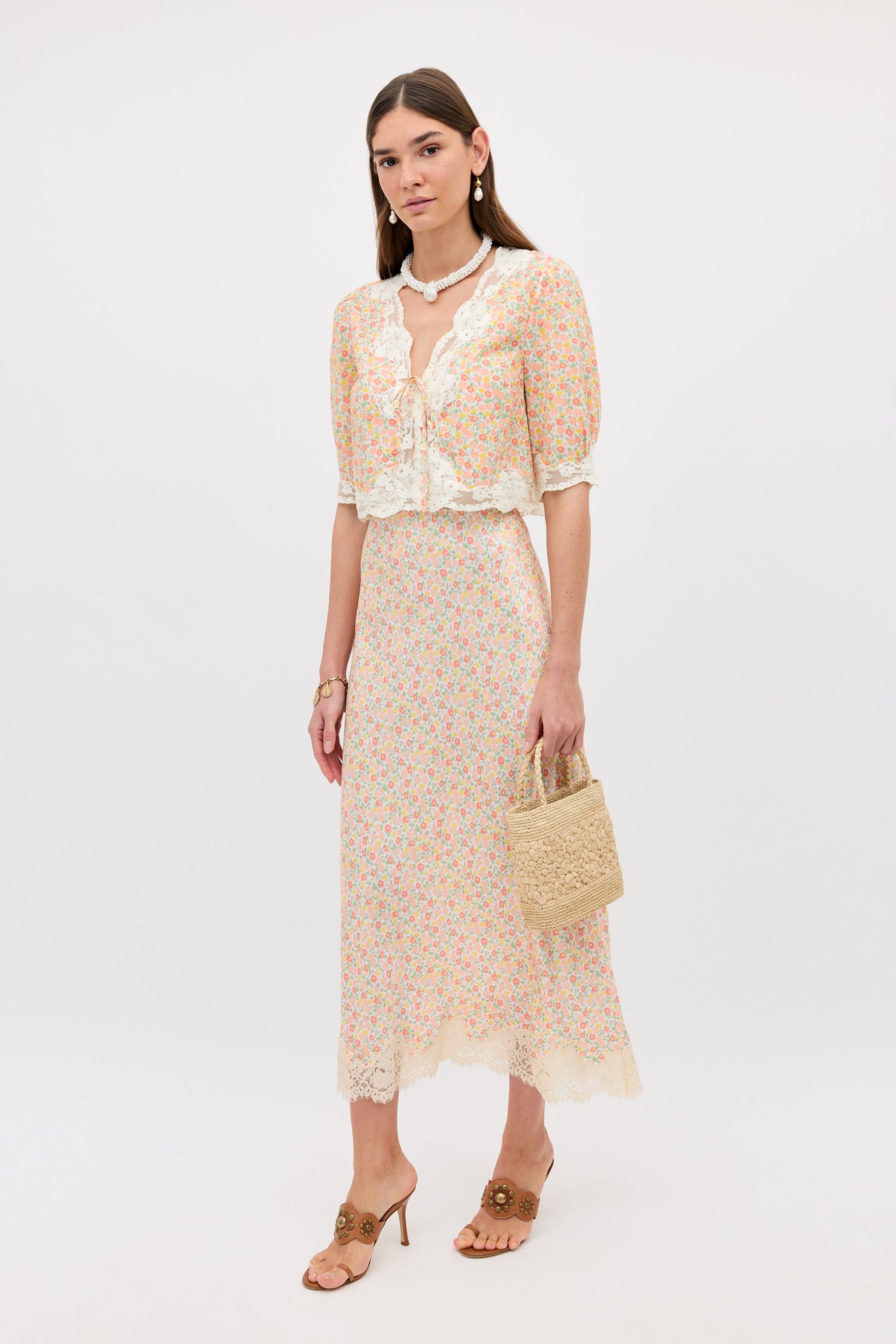 matilde skirt katie floral cream