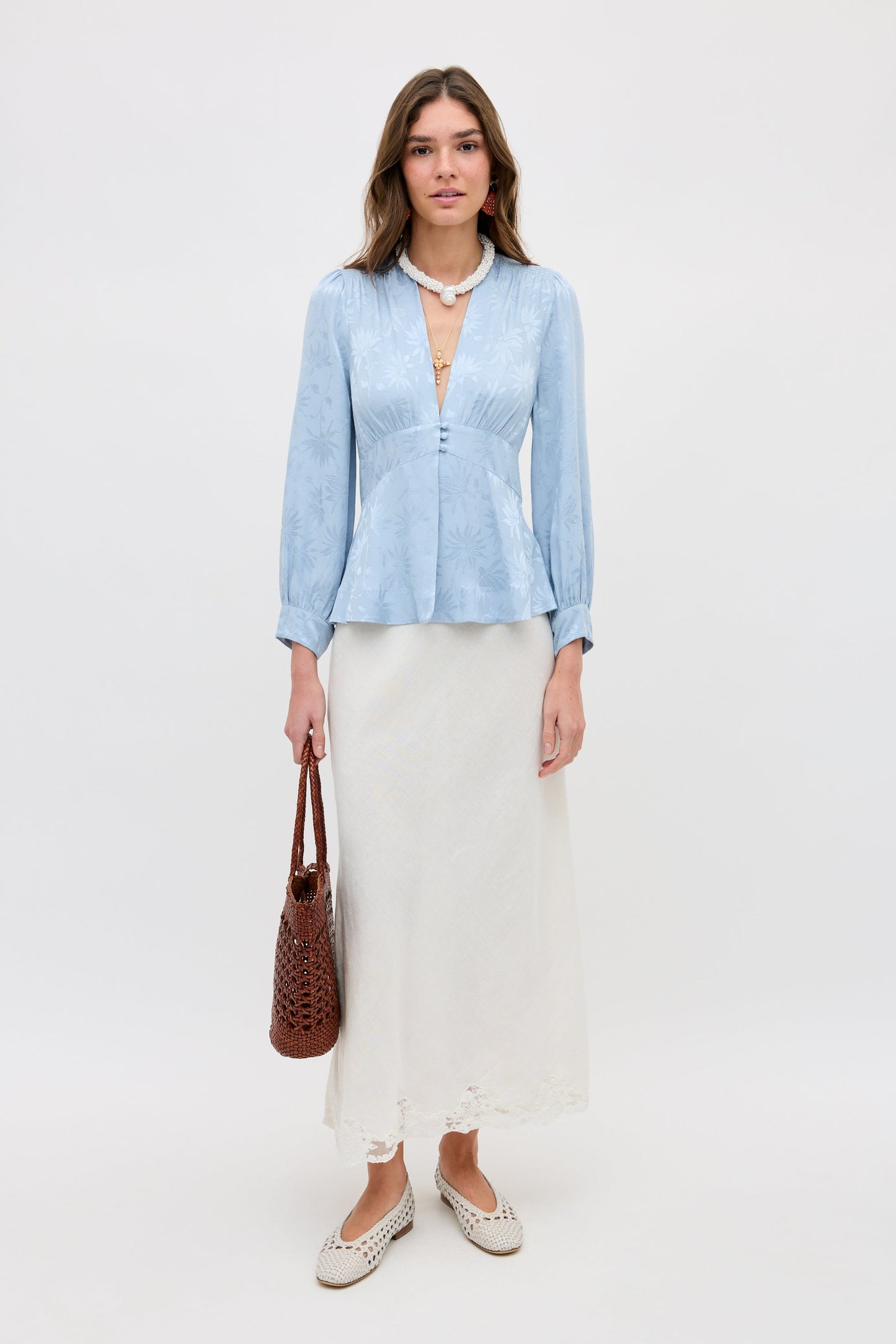 Lea - Daisy Jacquard Bluebell