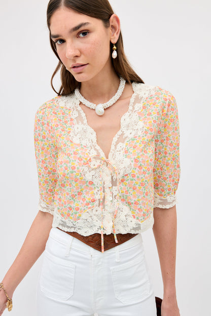 ursula top katie floral cream