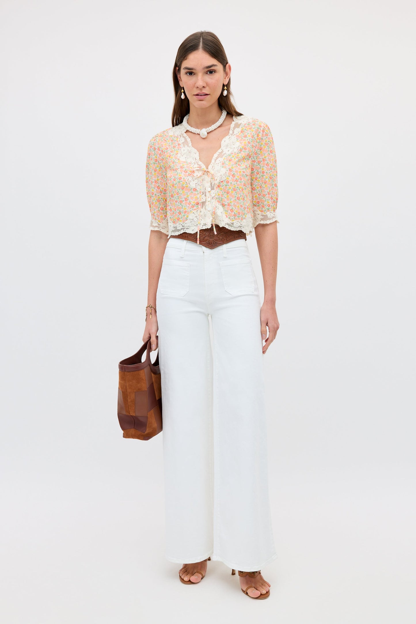ursula top katie floral cream
