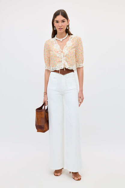 ursula top katie floral cream