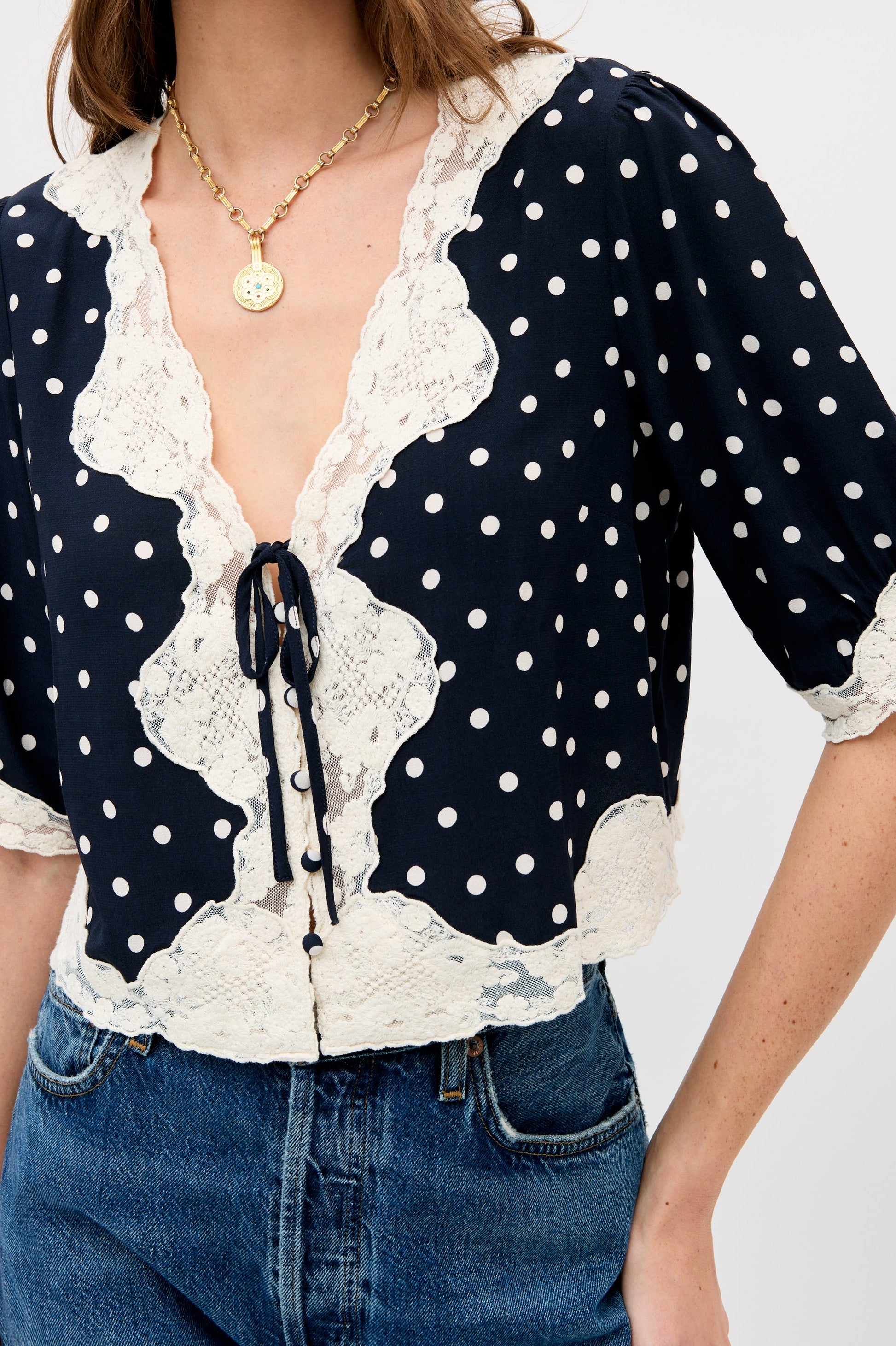 ursula top layla dot navy