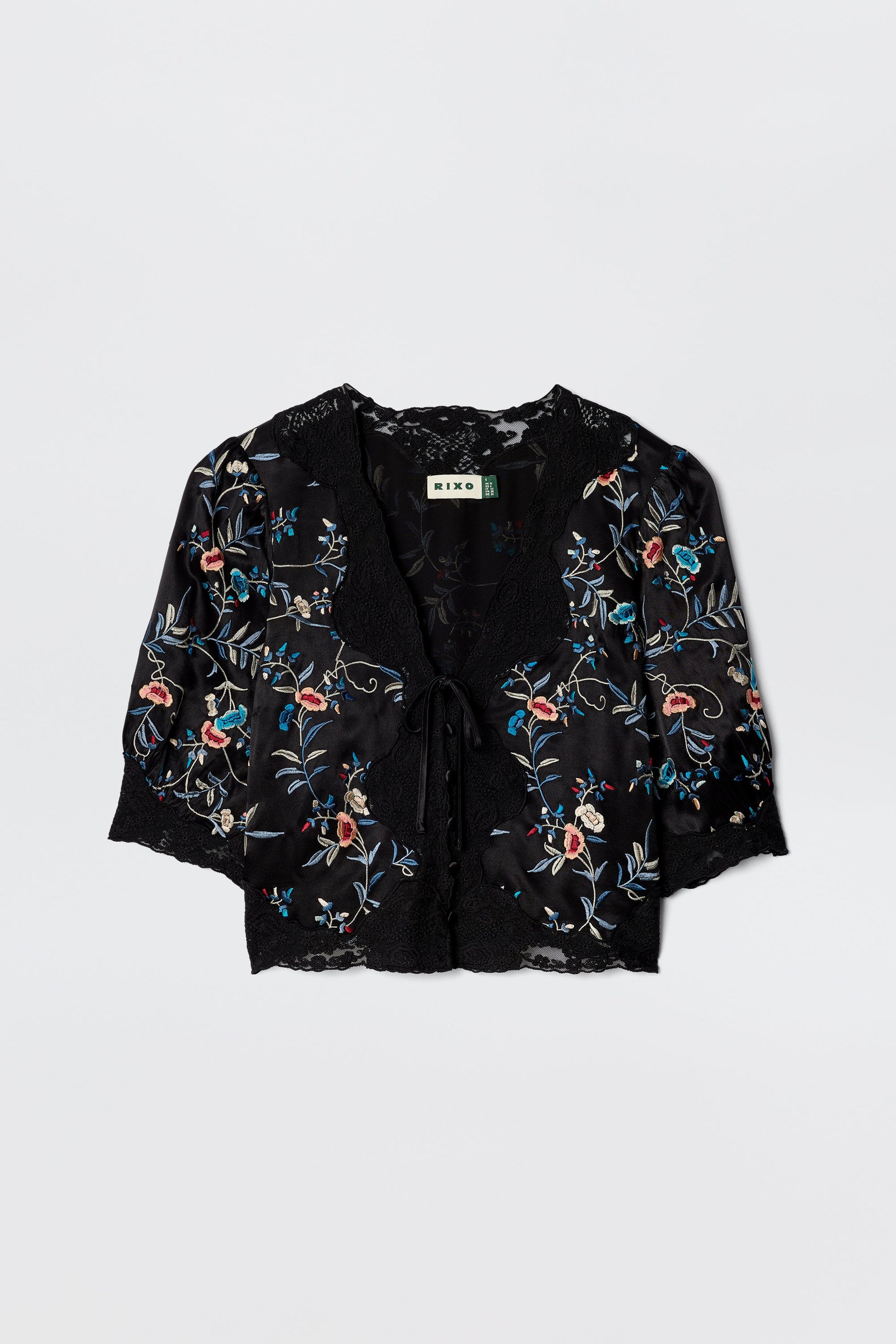 Ursula - Botanical Embroidery Black