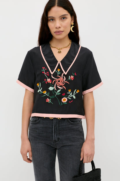 Nicolina - Frida Embroidery Black