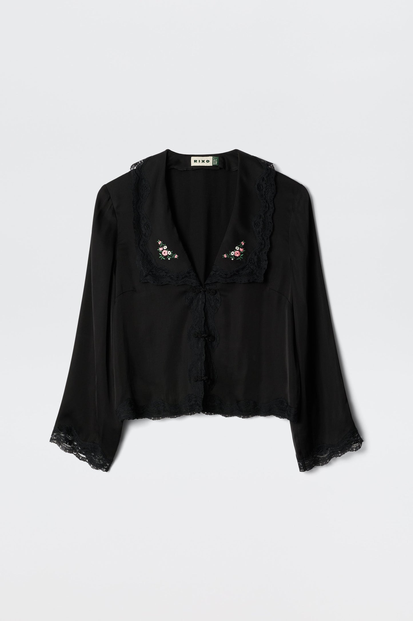 Nienna  -  Peonies Embroidery Black