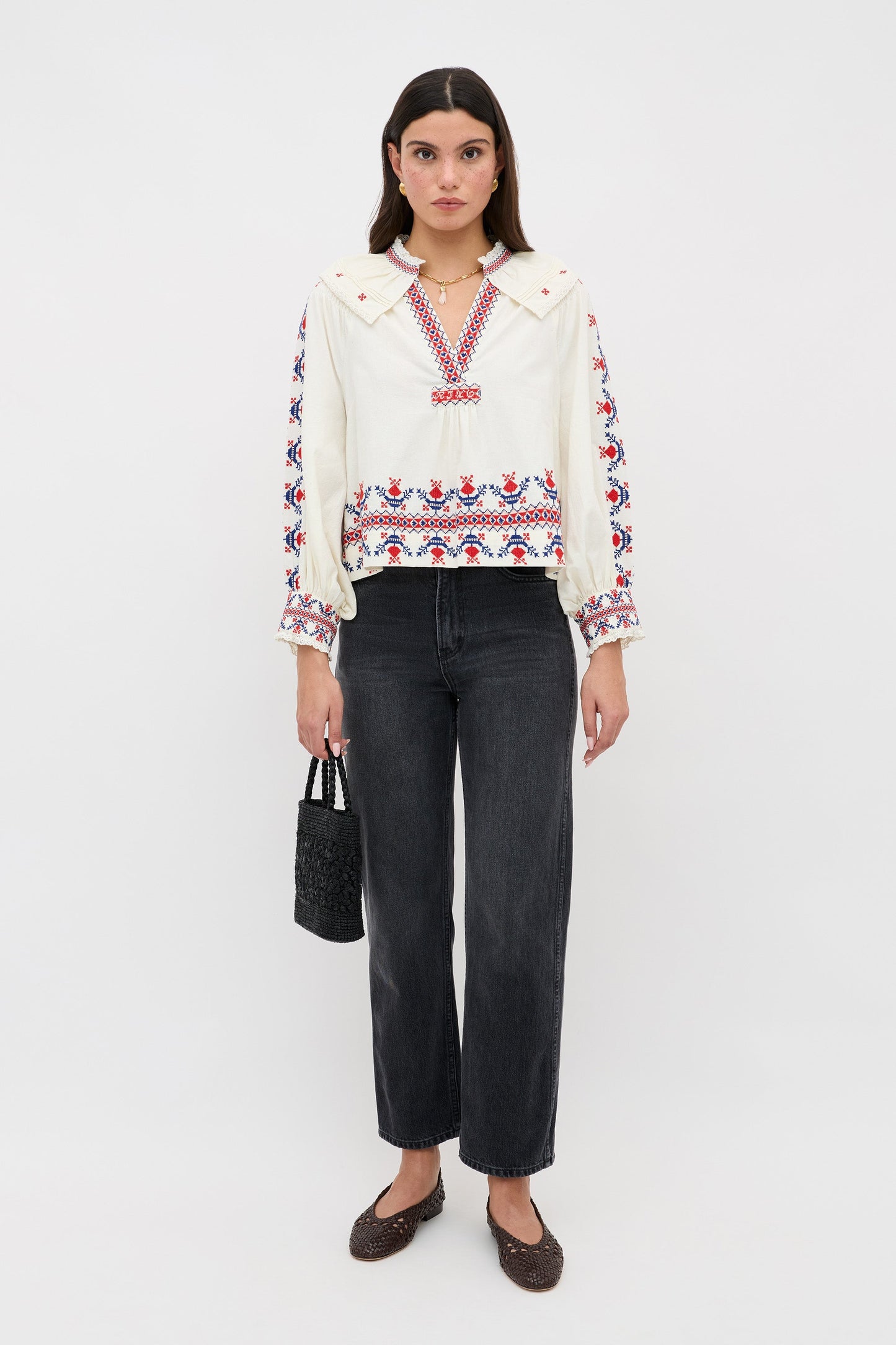 Brisella - Gea Geo Embroidery Cream